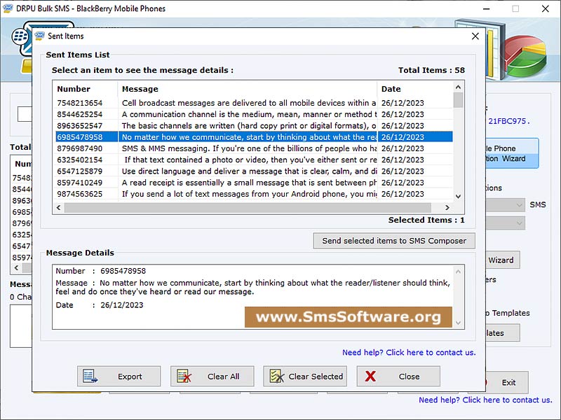 SMS Text Messaging Software screenshot