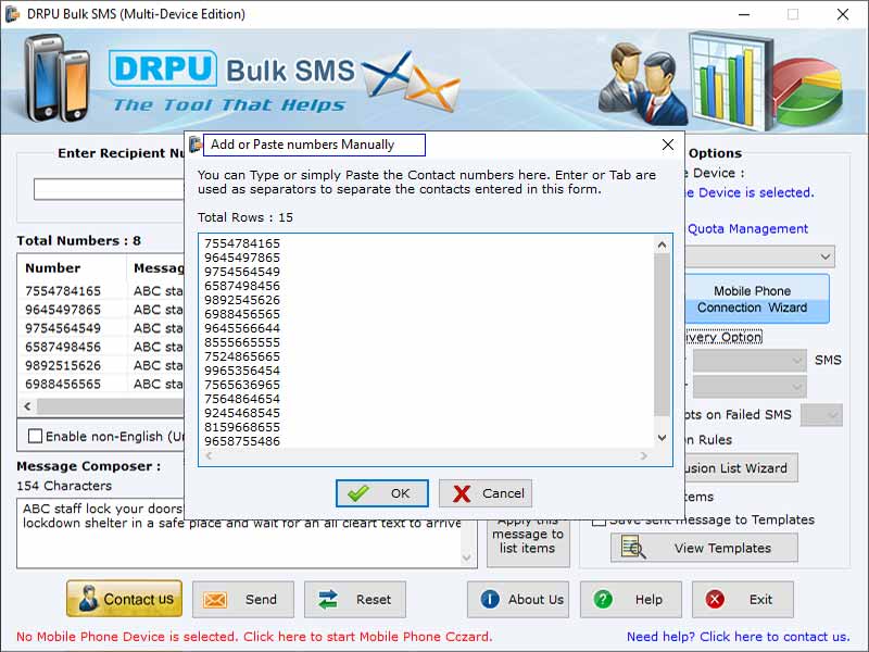 Screenshot of Multi SMS Messaging Tool for Business